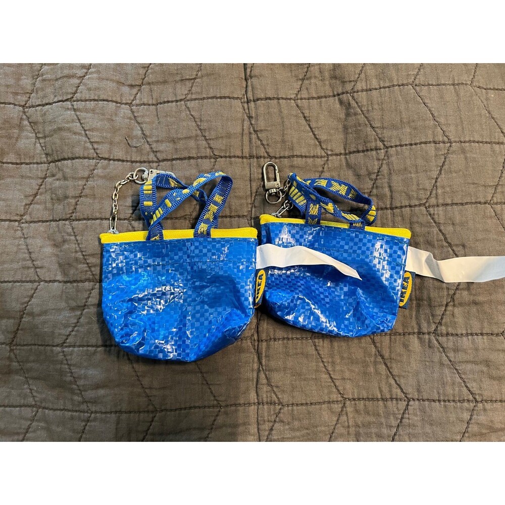 Ikea Frakta Mini Zipper Bags with Keychain NEW